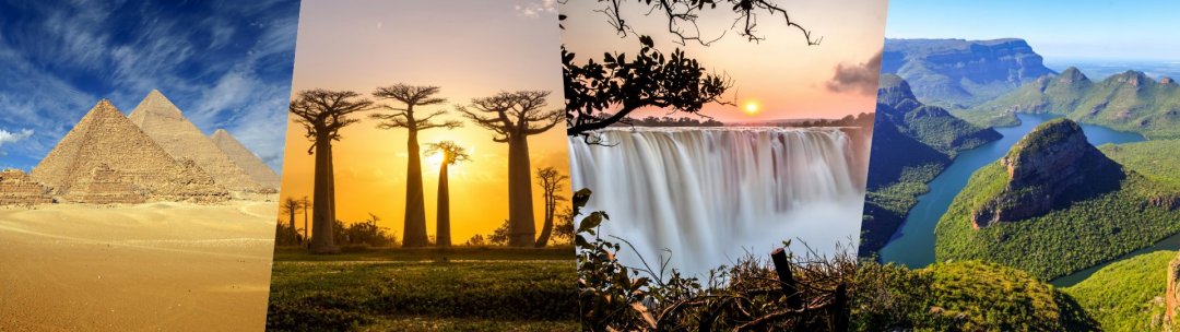 Panorami dell'Africa, piramidi, cascate, natura