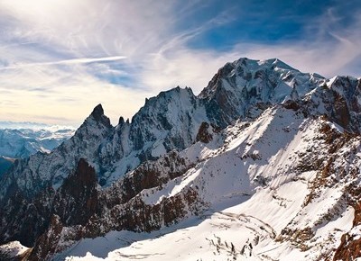 L'imponente massiccio del Monte Bianco
