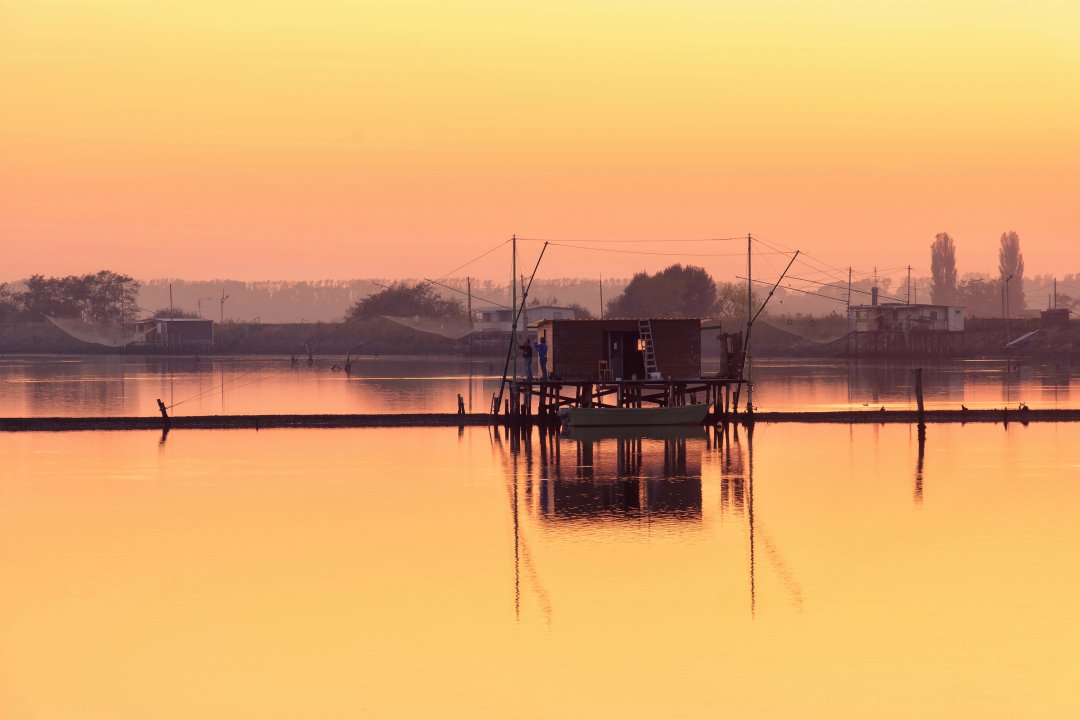 Valli di Comacchio al tramonto