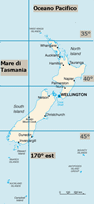 Cartina della Nuova Zelanda